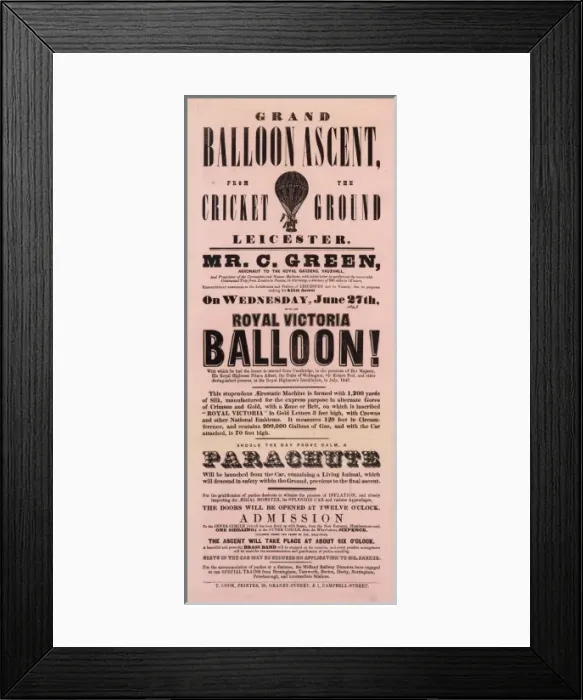 Framed Print : Balloon event, Charles Green, Leicester Framed Print : Balloon event, Charles Green, Leicester