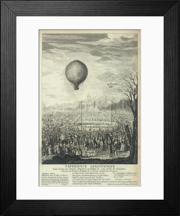 Framed Print : Balloon ascent over Lyons, France Framed Print : Balloon ascent over Lyons, France