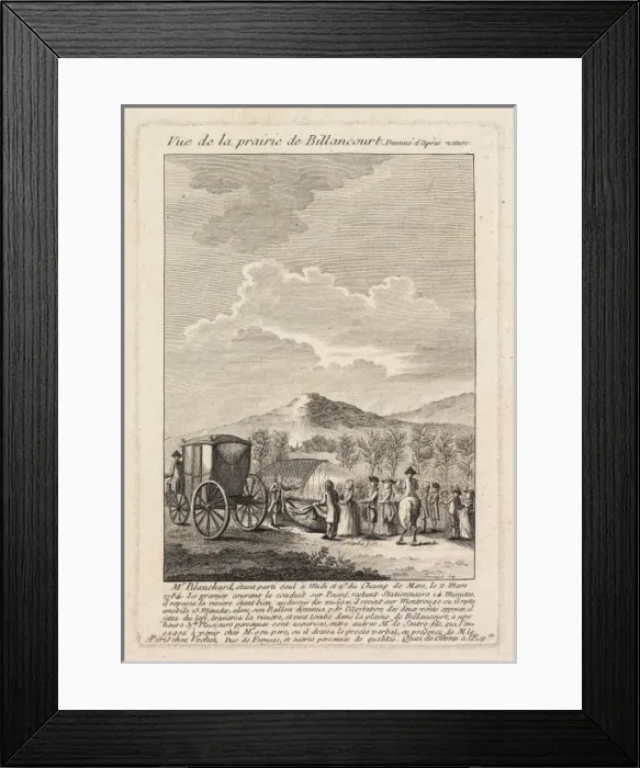 Framed Print : Balloon descent, Prairie de Billancourt, France Framed Print : Balloon descent, Prairie de Billancourt, France