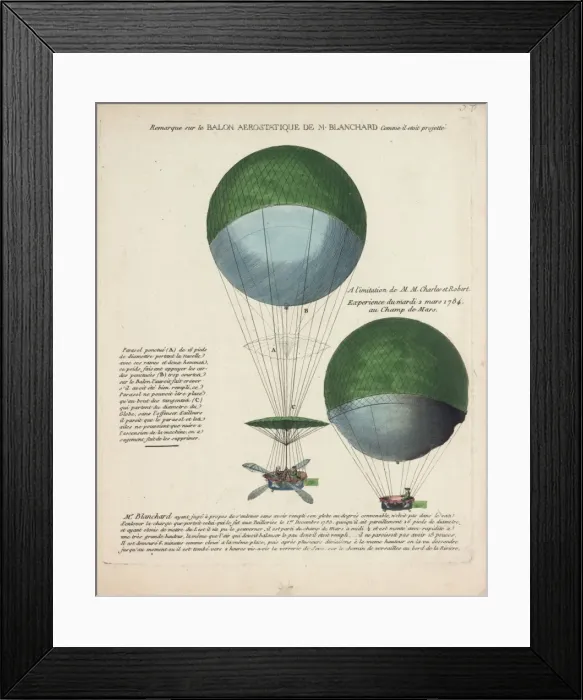Framed Print : Balloon ascent by Blanchard, Champ de Mars, Paris Framed Print : Balloon ascent by Blanchard, Champ de Mars, Paris