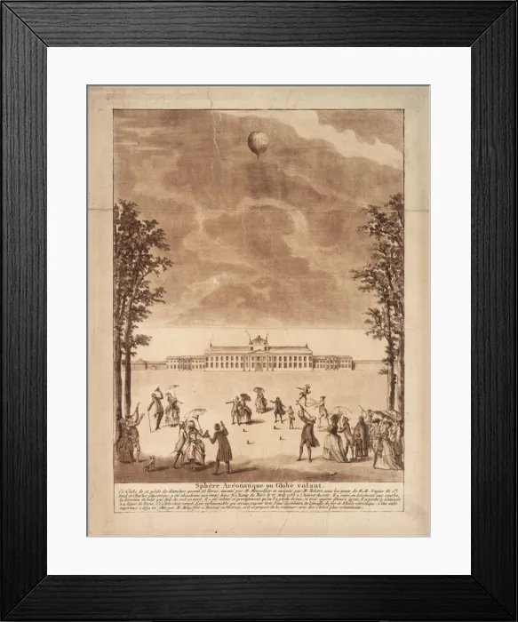 Framed Print : Balloon ascent, Champ de Mars, Paris Framed Print : Balloon ascent, Champ de Mars, Paris