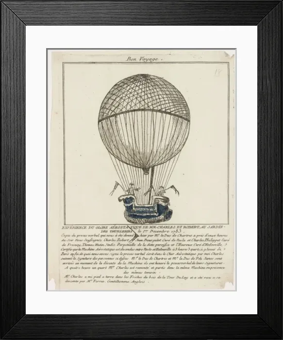 Framed Print : Balloon ascent from Tuileries Gardens, Paris Framed Print : Balloon ascent from Tuileries Gardens, Paris