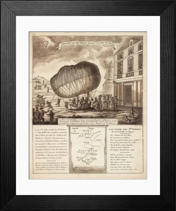 Framed Print : Balloon descent, Chateau de Beuvri, France Framed Print : Balloon descent, Chateau de Beuvri, France