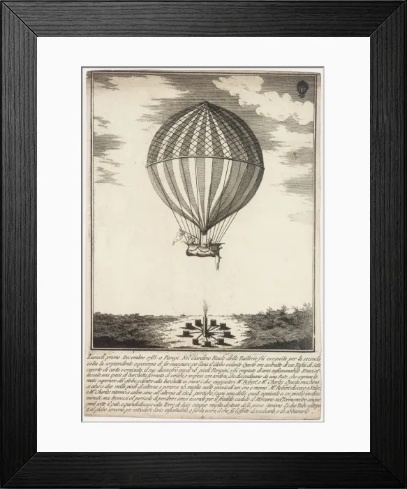 Framed Print : Balloon ascent from Tuileries Gardens, Paris Framed Print : Balloon ascent from Tuileries Gardens, Paris