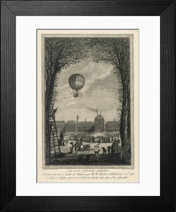 Framed Print : Balloon ascent from Tuileries Gardens, Paris Framed Print : Balloon ascent from Tuileries Gardens, Paris