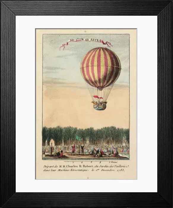 Framed Print : Balloon ascent from Tuileries Gardens, Paris Framed Print : Balloon ascent from Tuileries Gardens, Paris