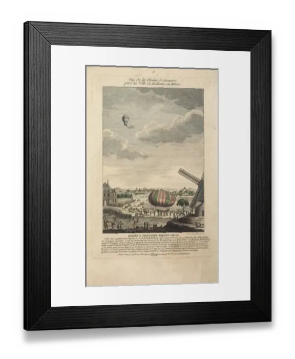 Framed Print : Balloon descent, Beuvri near Bethune, France Framed Print : Balloon descent, Beuvri near Bethune, France