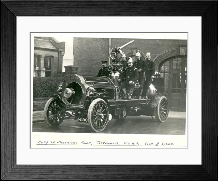 Framed Print : Motorised pump and crew in Tottenham Framed Print : Motorised pump and crew in Tottenham