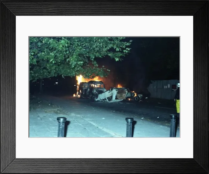 Framed Print : London Fire Brigade, Second Brixton riots Framed Print : London Fire Brigade, Second Brixton riots