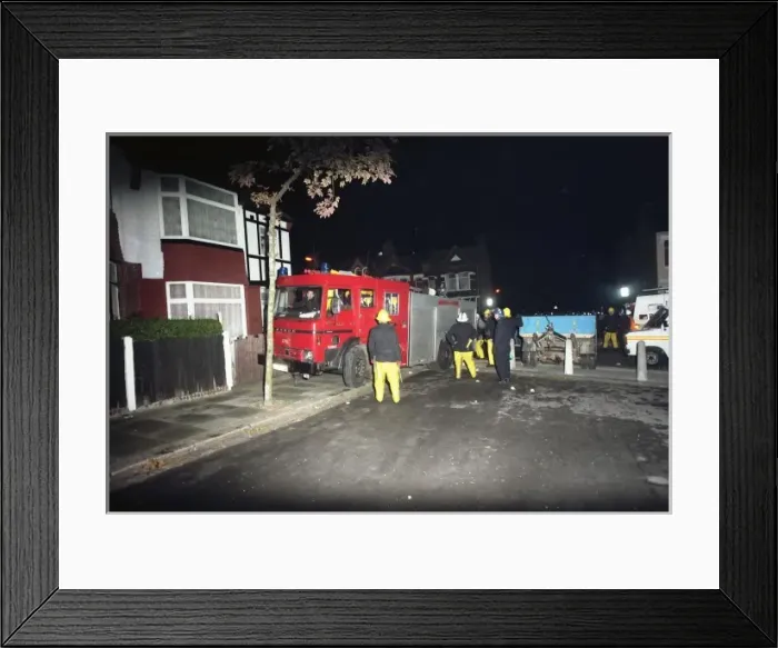 Framed Print : Broadwater Farm Riots - London Fire Brigade Framed Print : Broadwater Farm Riots - London Fire Brigade