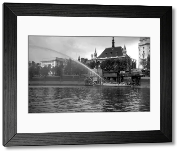 Framed Print : Massey Shaw fireboat at Blackfriars river fire station