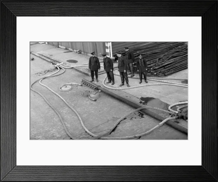 Framed Print : Blitz in London -- emergency water mains for firefighting Framed Print : Blitz in London -- emergency water mains for firefighting