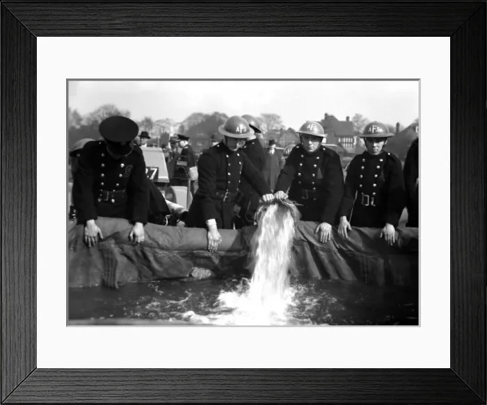 Framed Print : NFS - Home Office hose tests at Wimbledon, WW2 Framed Print : NFS - Home Office hose tests at Wimbledon, WW2