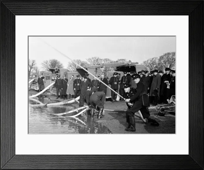 Framed Print : NFS - Home Office hose tests at Wimbledon, WW2 Framed Print : NFS - Home Office hose tests at Wimbledon, WW2