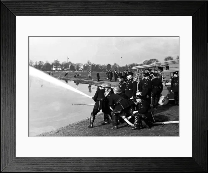 Framed Print : NFS - Home Office hose tests at Wimbledon, WW2