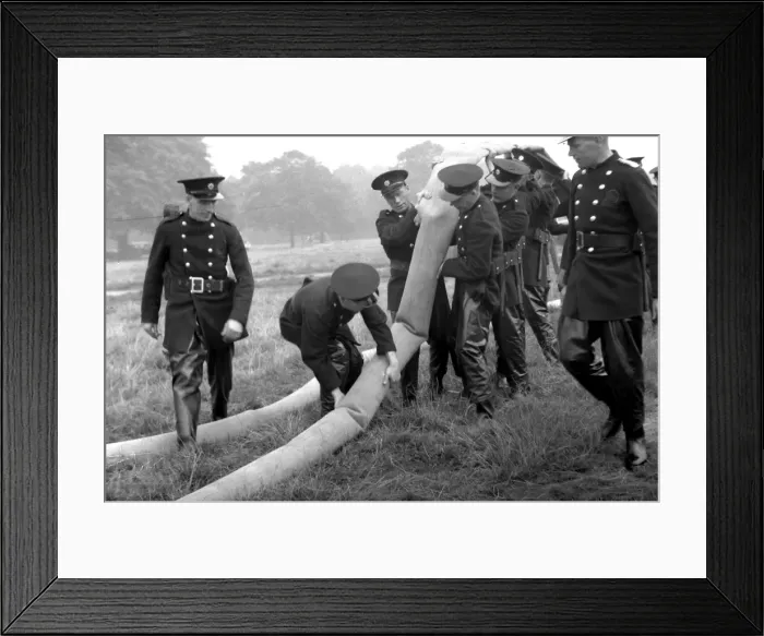 Framed Print : NFS Home Office hose tests, Wimbledon, WW2 Framed Print : NFS Home Office hose tests, Wimbledon, WW2
