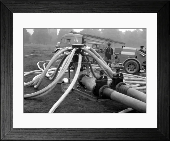 Framed Print : NFS Home Office hose tests, Wimbledon, WW2 Framed Print : NFS Home Office hose tests, Wimbledon, WW2