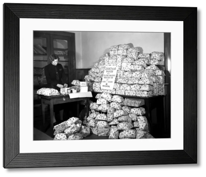 Framed Print : Fire Service benevolent fund Christmas gifts, WW2 Framed Print : Fire Service benevolent fund Christmas gifts, WW2
