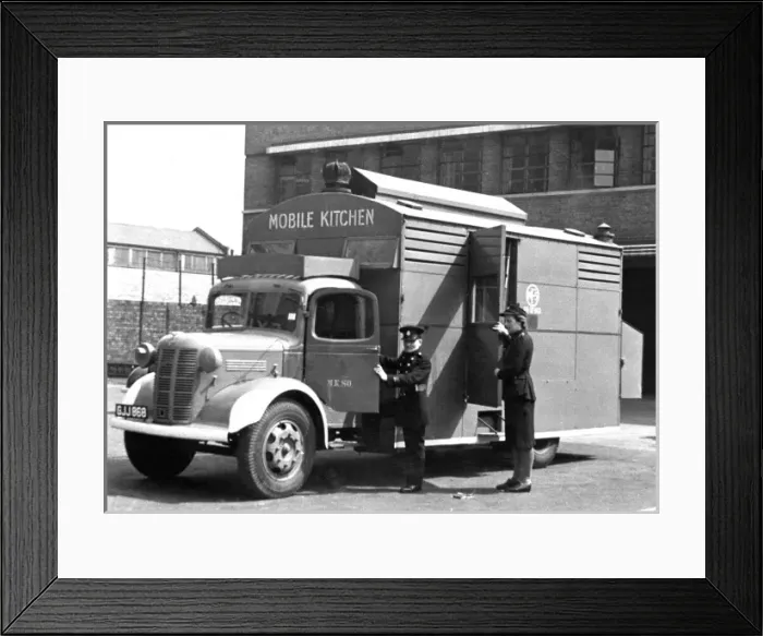 Framed Print : NFS mobile kitchen in use, WW2 Framed Print : NFS mobile kitchen in use, WW2