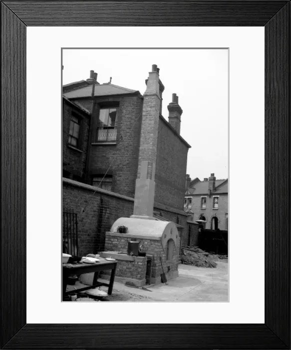 Framed Print : NFS sub-station with baking oven in yard, WW2 Framed Print : NFS sub-station with baking oven in yard, WW2