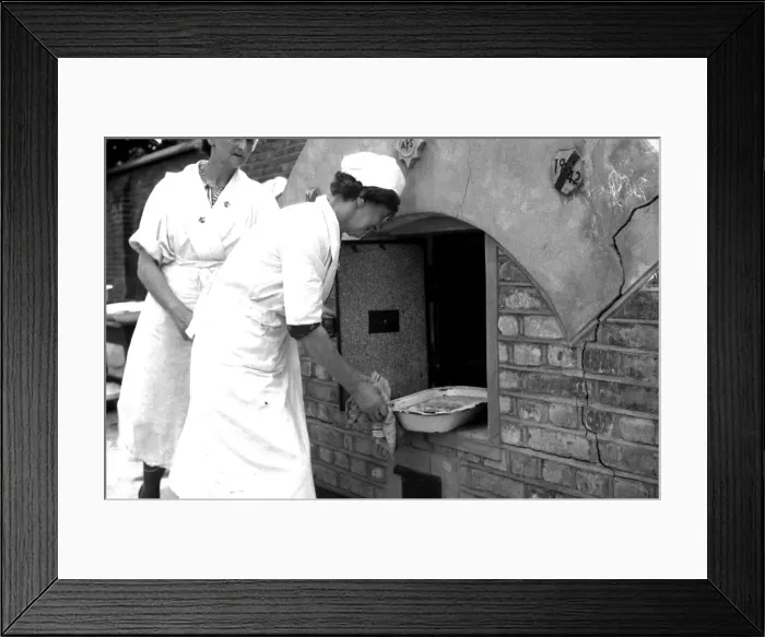 Framed Print : NFS sub-station with external baking oven in yard, WW2 Framed Print : NFS sub-station with external baking oven in yard, WW2
