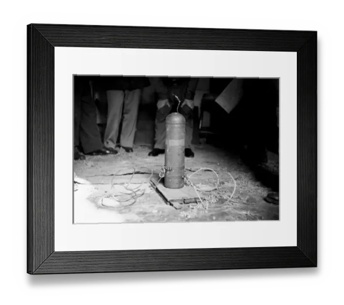 Framed Print : Home Office Incendiary Bomb Test, WW2 Framed Print : Home Office Incendiary Bomb Test, WW2