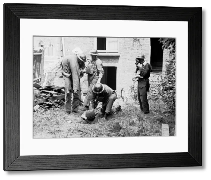 Framed Print : Combined Civil Defence exercise, WW2 Framed Print : Combined Civil Defence exercise, WW2