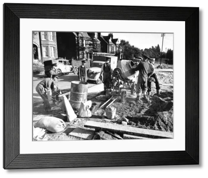 Framed Print : Building a new NFS fire station, Rudolph Road, Bushey, WW2 Framed Print : Building a new NFS fire station, Rudolph Road, Bushey, WW2