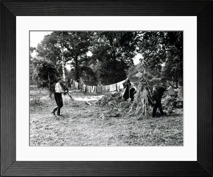 Framed Print : Firefighters at a training camp, WW2 Framed Print : Firefighters at a training camp, WW2