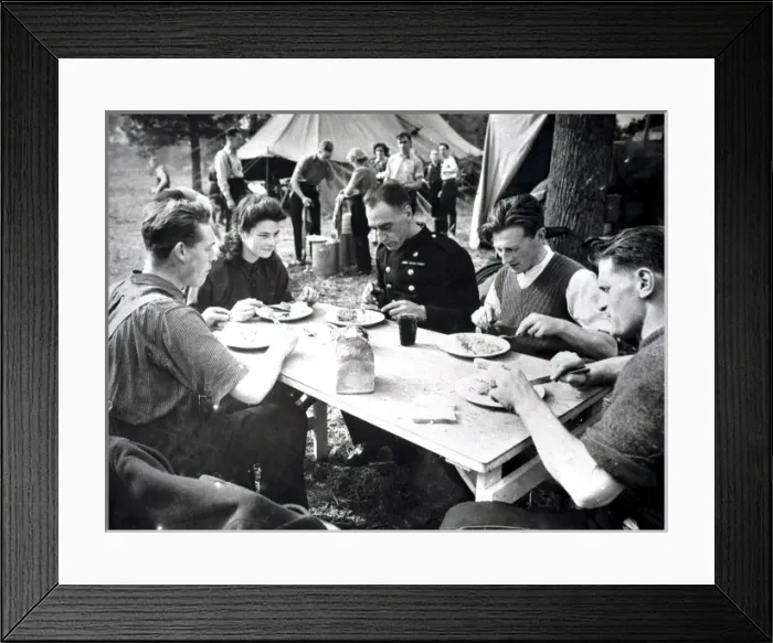Framed Print : NFS firefighters at a training camp, WW2 Framed Print : NFS firefighters at a training camp, WW2