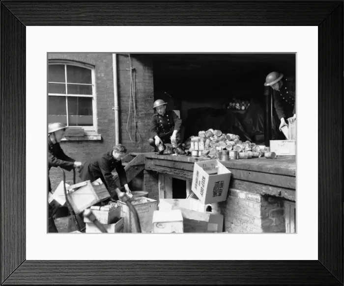 Framed Print : NFS (London Region) Salvage Corps in action, WW2 Framed Print : NFS (London Region) Salvage Corps in action, WW2