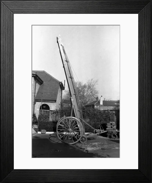 Framed Print : NFS-London Region 50ft wheeled escape ladder, WW2 Framed Print : NFS-London Region 50ft wheeled escape ladder, WW2