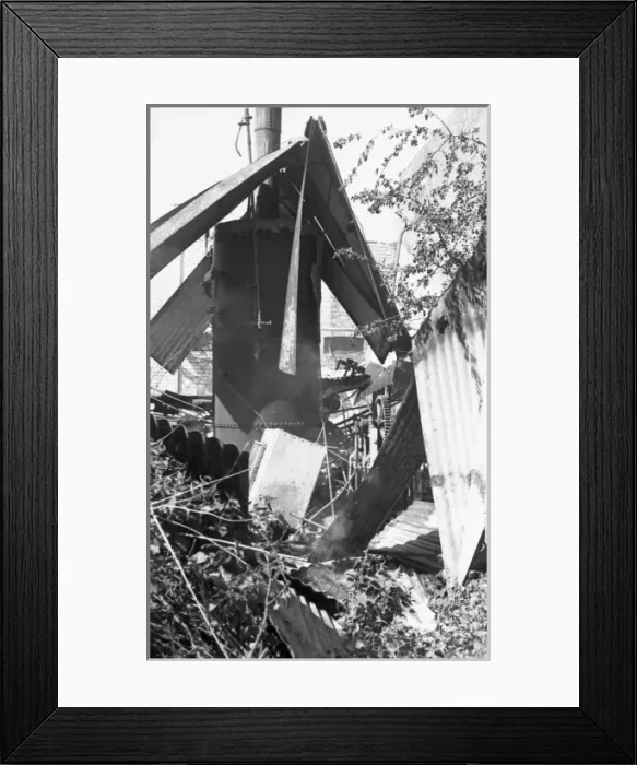 Framed Print : Aftermath of a factory fire, Fire Force Area 34, WW2 Framed Print : Aftermath of a factory fire, Fire Force Area 34, WW2