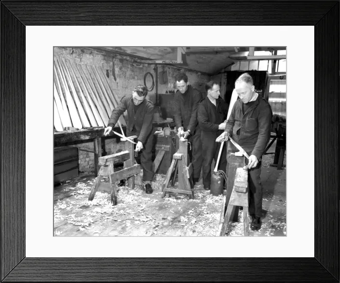 Framed Print : Firefighters doing productive work in lull period, WW2