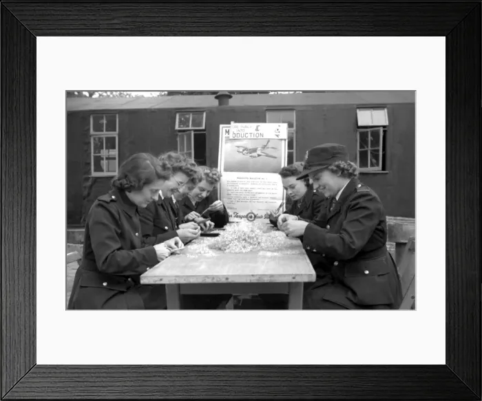 Framed Print : Firefighters doing productive work in lull period, WW2 Framed Print : Firefighters doing productive work in lull period, WW2