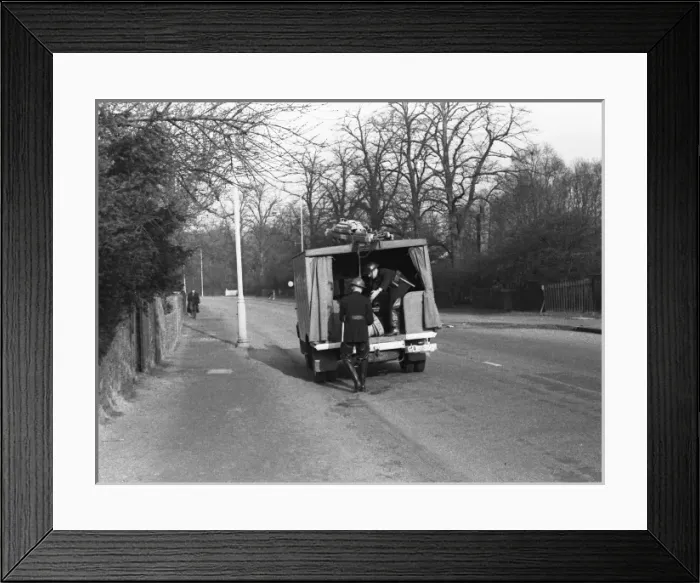 Framed Print : NFS training / instructional photo, use of hose, WW2 Framed Print : NFS training / instructional photo, use of hose, WW2