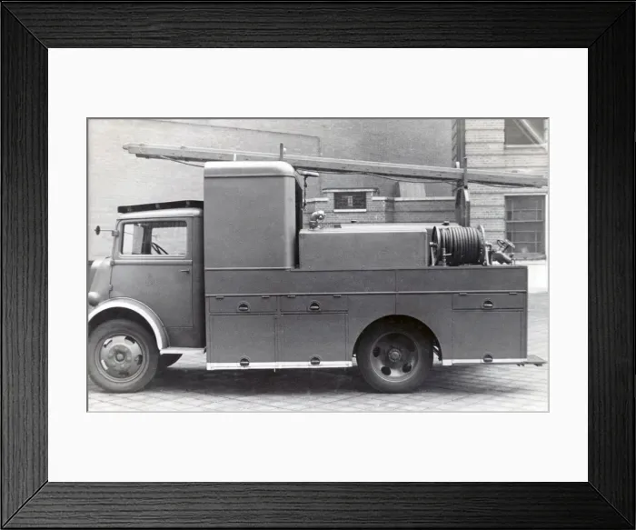Framed Print : NFS heavy unit with hosereels and water tank, WW2 Framed Print : NFS heavy unit with hosereels and water tank, WW2