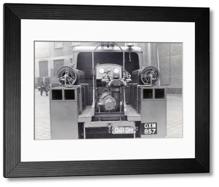 Framed Print : NFS heavy unit with hosereels and water tank, WW2 Framed Print : NFS heavy unit with hosereels and water tank, WW2