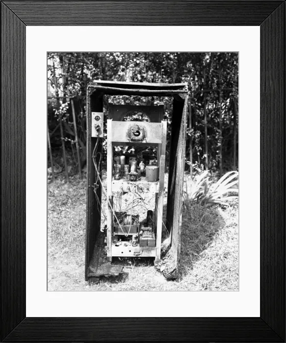 Framed Print : A fire damaged television set Framed Print : A fire damaged television set