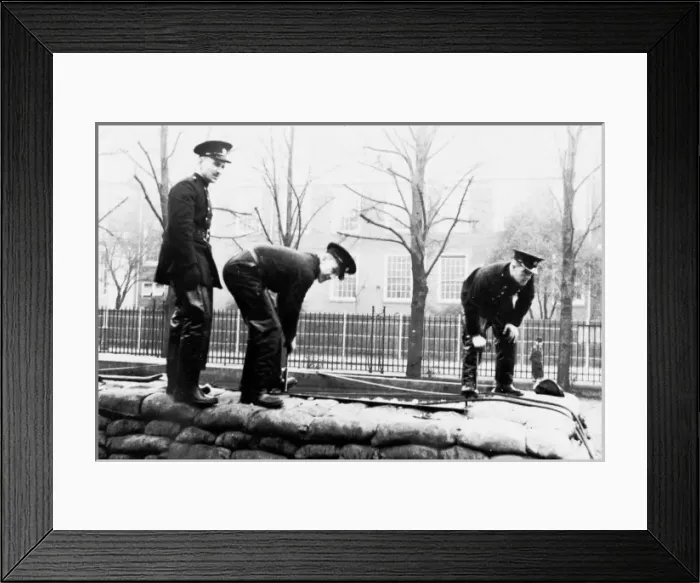 Framed Print : LFB firefighters and winter snows, WW2 Framed Print : LFB firefighters and winter snows, WW2
