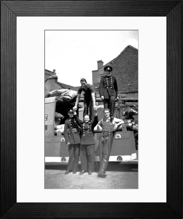 Framed Print : Blitz in London -- AFS firefighters, WW2 Framed Print : Blitz in London -- AFS firefighters, WW2