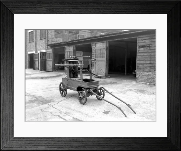 Framed Print : Manually pulled and operated Insurance Company engine Framed Print : Manually pulled and operated Insurance Company engine