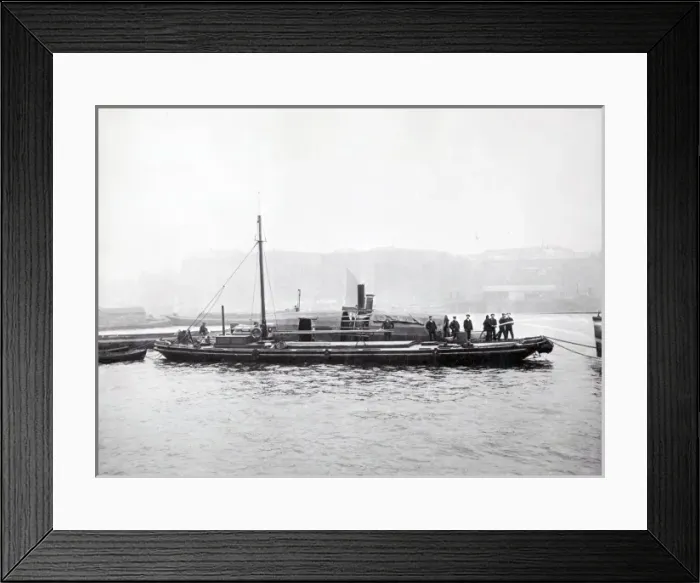 Framed Print : MBW-MFB fire float and tug at drill on River Thames Framed Print : MBW-MFB fire float and tug at drill on River Thames