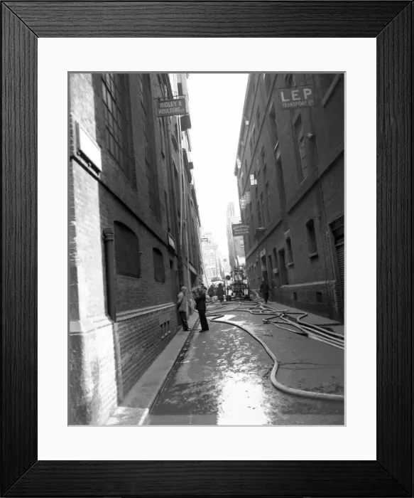 Framed Print : LCC-LFB fatal warehouse fire, Langley Street WC2 Framed Print : LCC-LFB fatal warehouse fire, Langley Street WC2