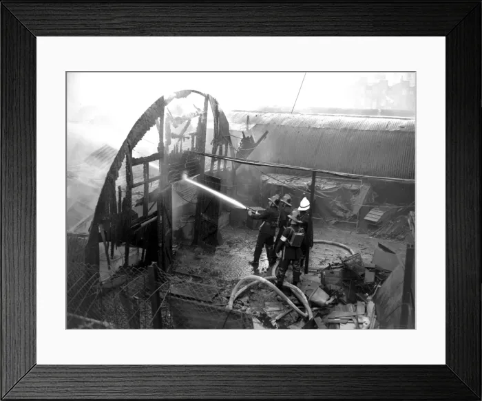 Framed Print : LCC-LFB aftermath of a fire, Vauxhall Bridge Road Framed Print : LCC-LFB aftermath of a fire, Vauxhall Bridge Road