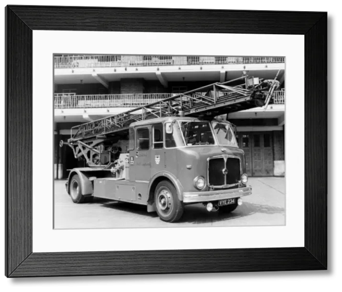 Framed Print : GLC-LFB - Turntable Ladder at Brigade HQ Framed Print : GLC-LFB - Turntable Ladder at Brigade HQ