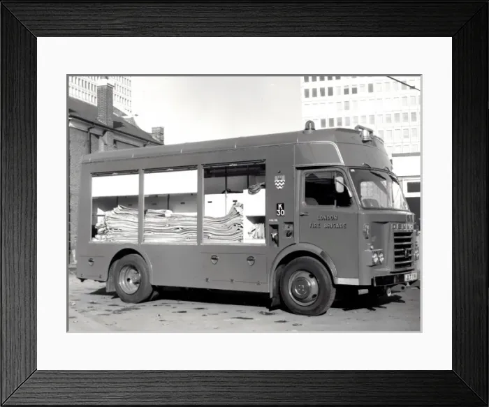 Framed Print : GLC-LFB appliance fleet -- hose laying lorry Framed Print : GLC-LFB appliance fleet -- hose laying lorry