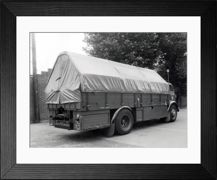 Framed Print : GLC-LFB appliance fleet -- hose laying lorry Framed Print : GLC-LFB appliance fleet -- hose laying lorry