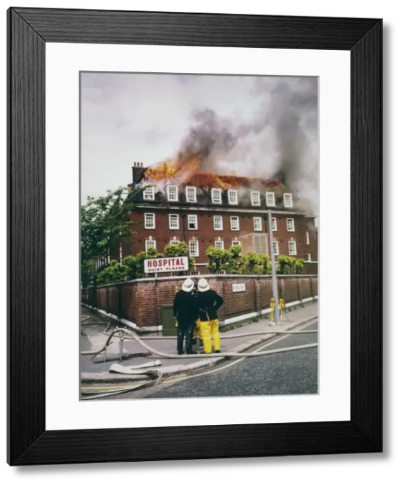 Framed Print : GLC-LFB Major fire, Chelsea Hospital, Pimlico Framed Print : GLC-LFB Major fire, Chelsea Hospital, Pimlico