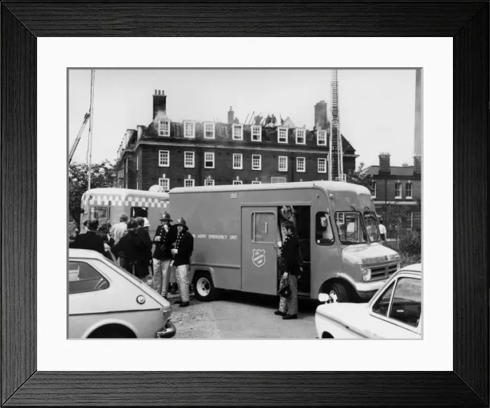 Framed Print : GLC-LFB Major fire, Chelsea Hospital, Pimlico Framed Print : GLC-LFB Major fire, Chelsea Hospital, Pimlico